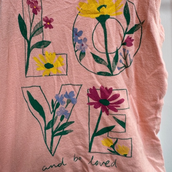Old Navy 2T Girls Pink/Orange Floral Love Tank Top Shirt Blouse - Picture 3 of 5